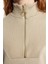 Kadın Tesettür Moda Şık Regular Dik Yaka Standart Kol Regular Fermuarlı Yaka Detaylı Örme Sweatshirt 5