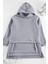 Kadın Tesettür Moda Şık Regular Kapüşonlu Düşük Kol Uzun Cep Detaylı Örme Sweatshirt 1