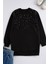 Kadın Tesettür Oversize Bisiklet Yaka Standart Kol Uzun Şardonlu Taş Aksesuar Detaylı Sweatshirt 1