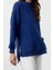Kadın Oversize Bisiklet Yaka Düşük Kol Uzun Geniş Kalıp Yırtmaç Kalın Içi Polarlı Örme Sweatshirt 3