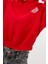 Kadın Moda Şık Relaxed Kapüşonlu Düşük Kol Crop Sırt Baskı Detaylı Kalın Içi Polarlı Örme Sweatshirt 3