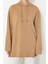 Kadın Tesettür Moda Şık Regular Kapüşonlu Standart Kol Uzun Asit Yıkamalı Örme Sweatshirt 1