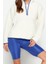 Kadın Moda Şık Regular Dik Yaka Düşük Kol Regular Peluş Örme Spor Sweatshirt 5