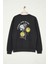 Kadın Moda Şık Bol Bisiklet Yaka Standart Kol Regular Smiley Lisans Unısex Geniş Kesim Sweatshirt 2