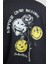 Kadın Moda Şık Bol Bisiklet Yaka Standart Kol Regular Smiley Lisans Unısex Geniş Kesim Sweatshirt 4