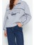 Kadın Moda Şık Bol Fermuarlı Yaka Düşük Kol Uzun Fermuarlı Baskılı Kalın Içi Polarlı Örme Sweatshirt 3