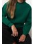 Kadın Moda Şık Relaxed Dik Yaka Düşük Kol Regular Kalın Içi Polarlı Rahat Kalıp Örme Sweatshirt 3