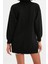 Kadın Oversize Dik Yaka Düşük Kol Uzun Uzun Geniş Kalıp Fermuarlı Kalın Içi Polarlı Örme Sweatshirt 5