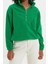Kadın Moda Şık Regular Fermuarlı Yaka Düşük Kol Regular Fermuar Detaylı Polar Örme Sweatshirt 1