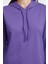 Kadın Moda Şık Regular Kapüşonlu Standart Kol Regular Mor Basic Normal Kalıp Ince Örme Sweatshirt 4