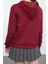 Kadın Moda Regular Kapüşonlu Standart Kol Regular BORDO001 Basic Kalın Içi Polarlı Örme Sweatshirt 5