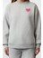 Kadın Oversize Bisiklet Yaka Düşük Kol Uzun Kalın Polarlı Sırt Kabartma Baskılı Örme Sweatshirt 1