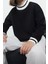Kadın Bisiklet Yaka Düşük Kol Crop Rahat Kalıp Triko Yakalı Içi Polarlı Kalın Örme Sweatshirt 2
