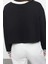 Kadın Bisiklet Yaka Düşük Kol Crop Rahat Kalıp Triko Yakalı Içi Polarlı Kalın Örme Sweatshirt 4