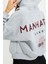 Kadın Moda Şık Relaxed Kapüşonlu Düşük Kol Crop Sırt Baskı Detaylı Kalın Içi Polarlı Örme Sweatshirt 2