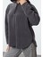 Kadın Moda Şık Bol Kapüşonlu Düşük Kol Uzun Kalın Polar ve Fermuarlı Geniş Kalıp Örme Sweatshirt 2