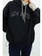 Kadın Moda Şık Relaxed Kapüşonlu Düşük Kol Uzun Kalın Içi Polarlı Triko Bant Detaylı Örme Sweatshirt 4