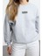 Kadın Bisiklet Yaka Balon Kol Kalın Içi Polarlı Minimal Baskılı Balon Kol Örme Sweatshirt 3