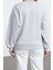 Kadın Bisiklet Yaka Balon Kol Kalın Içi Polarlı Minimal Baskılı Balon Kol Örme Sweatshirt 5