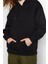 Kadın Moda Şık Oversize Kapüşonlu Düşük Kol Uzun Kalın Içi Polarlı Geniş Kalıp Basic Örme Sweatshirt 2