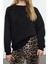 Kadın Oversize Bisiklet Yaka Düşük Kol Uzun Karyoka Dikişli Kalıp Basic Reglan Kol Örme Sweatshirt 2