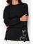 Kadın Tesettür Bisiklet Yaka Standart Kol Dantel Detaylı Dalgıç Scuba Örme Sweatshirt 4