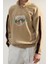 Unisex Oversize Dik Yaka Standart Kol Standart Geniş Kesim Fermuar Şehir Nakışlı Polar Sweatshirt 3