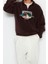 Unisex Moda Şık Oversize Dik Yaka Standart Kol Standart Geniş Kesim Şehir Nakış Polar Sweatshirt 4