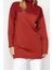 Kadın Tesettür Moda Şık Regular Dik Yaka Standart Kol Regular Örme Sweatshirt Tunik 4