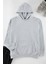 Unisex Oversize Kapüşonlu Standart Gri Geniş Kesim Uzun Kol Sıcak Tutan Baskılı Sweatshirt 1