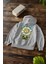 Unisex Oversize Kapüşonlu Standart Gri Geniş Kesim Uzun Kol Sıcak Tutan Baskılı Sweatshirt 2