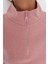 Kadın Fermuarlı Yaka Düşük Kol Selanik Triko Fermuarlı Yaka Normal Kalıp Örme Sweatshirt 5