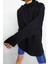 Kadın Moda Şık Bol Kapüşonlu Düşük Kol Uzun Şardonlu Örme Sweatshirt 4
