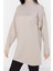 Kadın Tesettür Moda Şık Regular Dik Yaka Standart Kol Regular Örme Sweatshirt Tunik 4