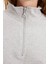 Kadın Fermuarlı Yaka Düşük Kol Selanik Triko Fermuarlı Yaka Normal Kalıp Örme Sweatshirt 4