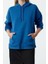 Kadın Moda Bol Kapüşonlu Düşük Kol Uzun Kalın Içi Polarlı Kanguru Cepli Geniş Kalıp Örme Sweatshirt 3