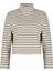 Kadın Fermuarlı Yaka Düşük Kol Çizgili Selanik Fermuarlı Normal Kalıp Örme Sweatshirt 1