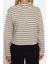 Kadın Fermuarlı Yaka Düşük Kol Çizgili Selanik Fermuarlı Normal Kalıp Örme Sweatshirt 5