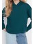 Kadın Moda Regular Kapüşonlu Düşük Kol Regular Normal Kalıp Basic Kalın Içi Polarlı Örme Sweatshirt 3