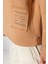 Kadın Moda Şık Relaxed Kapüşonlu Düşük Kol Regular Baskılı ve Şardonlu Örme Sweatshirt 5