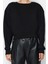 Kadın Moda Şık Crop Dik Yaka Düşük Kol Crop Rahat Kesim Crop Basic Kalın Içi Polarlı Örme Sweatshirt 4