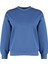 Kadın Regular Bisiklet Yaka Düşük Kol Regular Kalın Içi Polarlı Normal Kalıp Basic Örme Sweatshirt 1