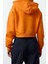 Kadın Moda Şık Relaxed Kapüşonlu Düşük Kol Crop Kalın Içi Polarlı Rahat Kesim Crop Örme Sweatshirt 5