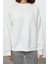 Kadın Moda Oversize Bisiklet Yaka Düşük Kol Uzun Rahat Kesim Basic Kalın Içi Polarlı Örme Sweatshirt 1