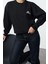 Kadın Bisiklet Yaka Standart Kol Animal Nakışlı Normal Kalıp Kalın Içi Polarlı Örme Sweatshirt 2