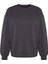 Kadın Moda Oversize Bisiklet Yaka Düşük Kol Uzun Rahat Kesim Basic Kalın Içi Polarlı Örme Sweatshirt 1