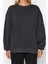 Kadın Moda Oversize Bisiklet Yaka Düşük Kol Uzun Rahat Kesim Basic Kalın Içi Polarlı Örme Sweatshirt 2