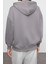 Kadın Moda Oversize Kapüşonlu Düşük Kol Uzun Rahat Kesim Basic Fermuarlı Kalın Içi Polarl 5