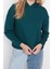 Kadın Moda Regular Kapüşonlu Düşük Kol Regular Normal Kalıp Basic Kalın Içi Polarlı Örme Sweatshirt 1