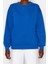 Kadın Moda Oversize Bisiklet Yaka Düşük Kol Uzun Rahat Kesim Basic Kalın Içi Polarlı Örme Sweatshirt 1